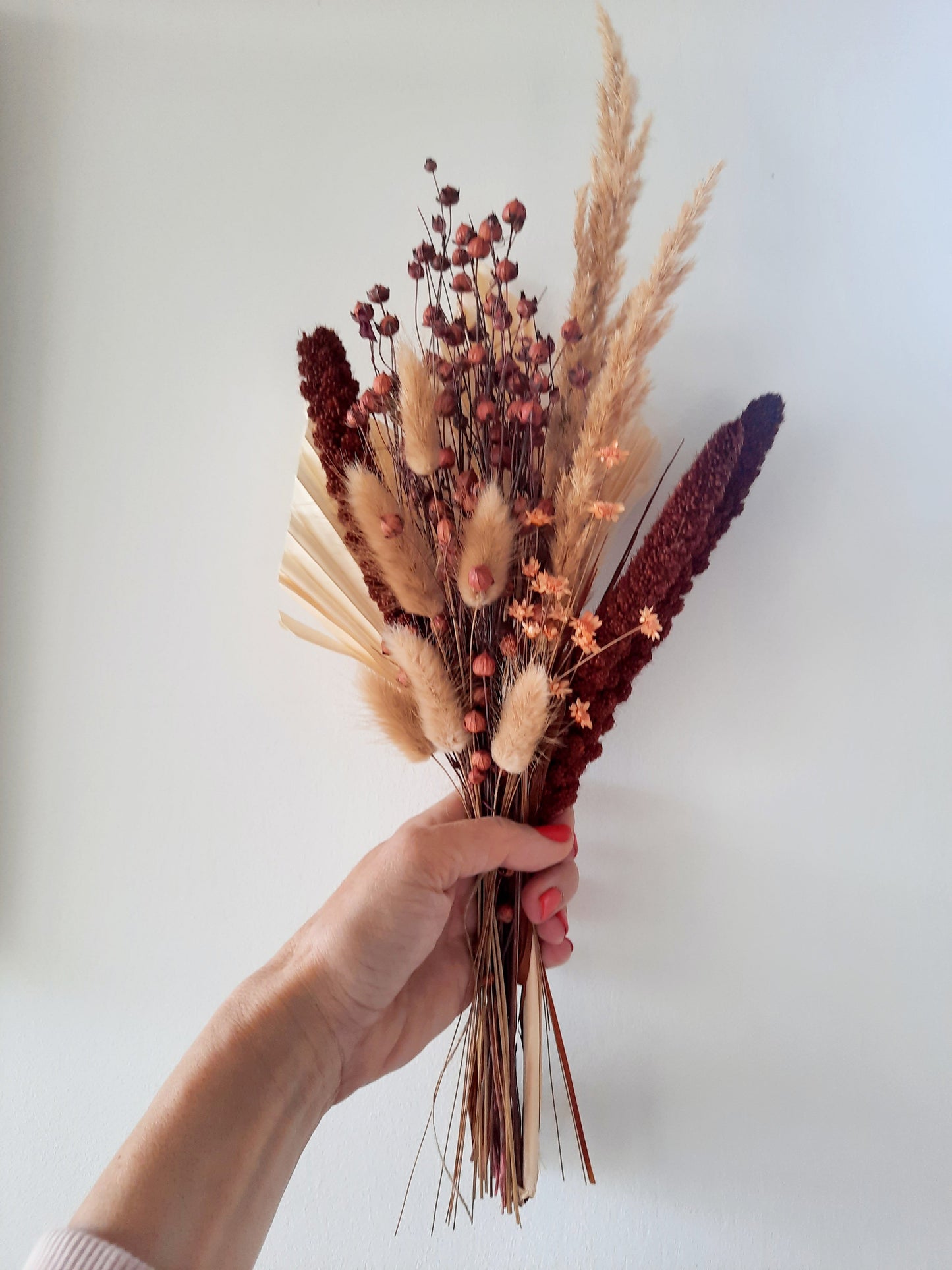 Drap-brown mini dried flower bouquet-2