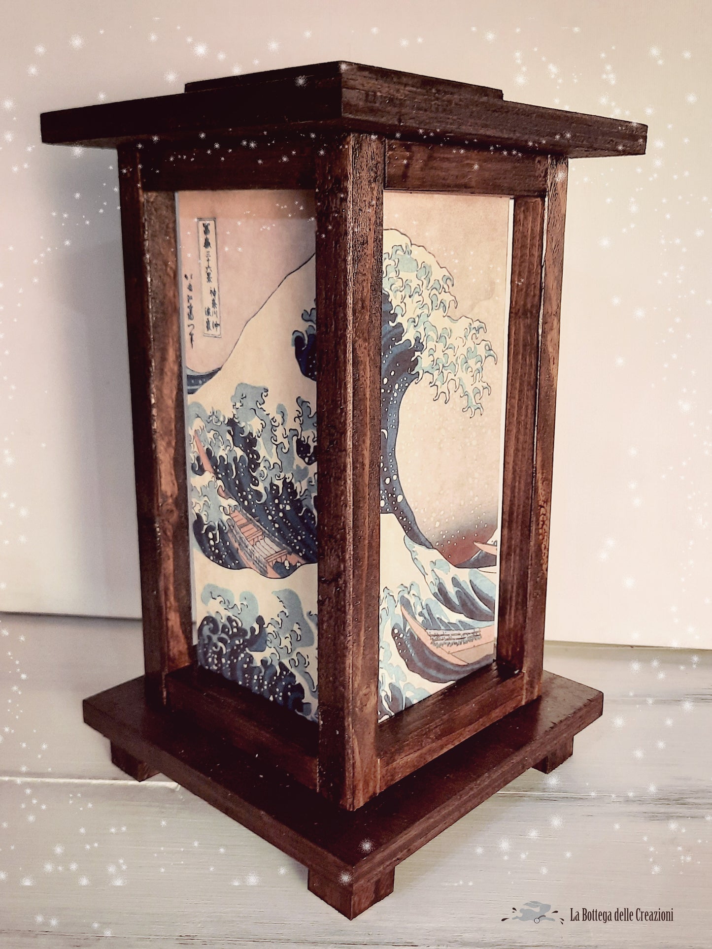 Lampade in Legno "Onda di Kanagawa"
