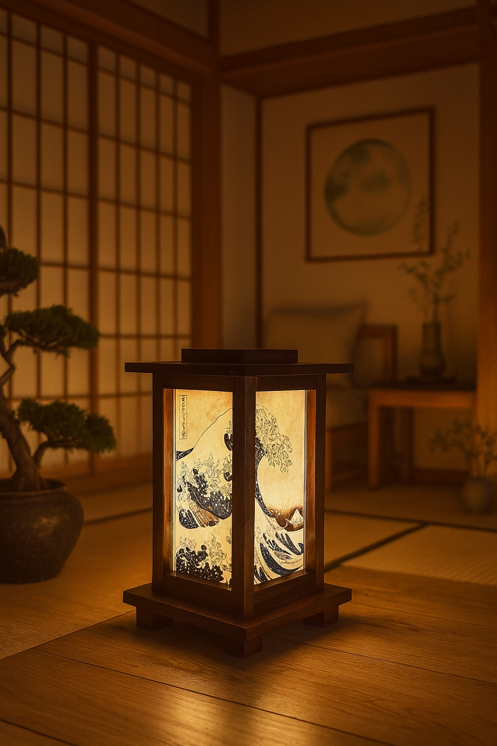 Lampade in Legno "Onda di Kanagawa"