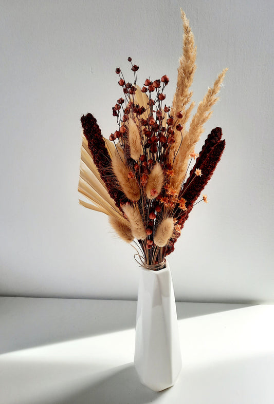 Drap-brown mini dried flower bouquet-0