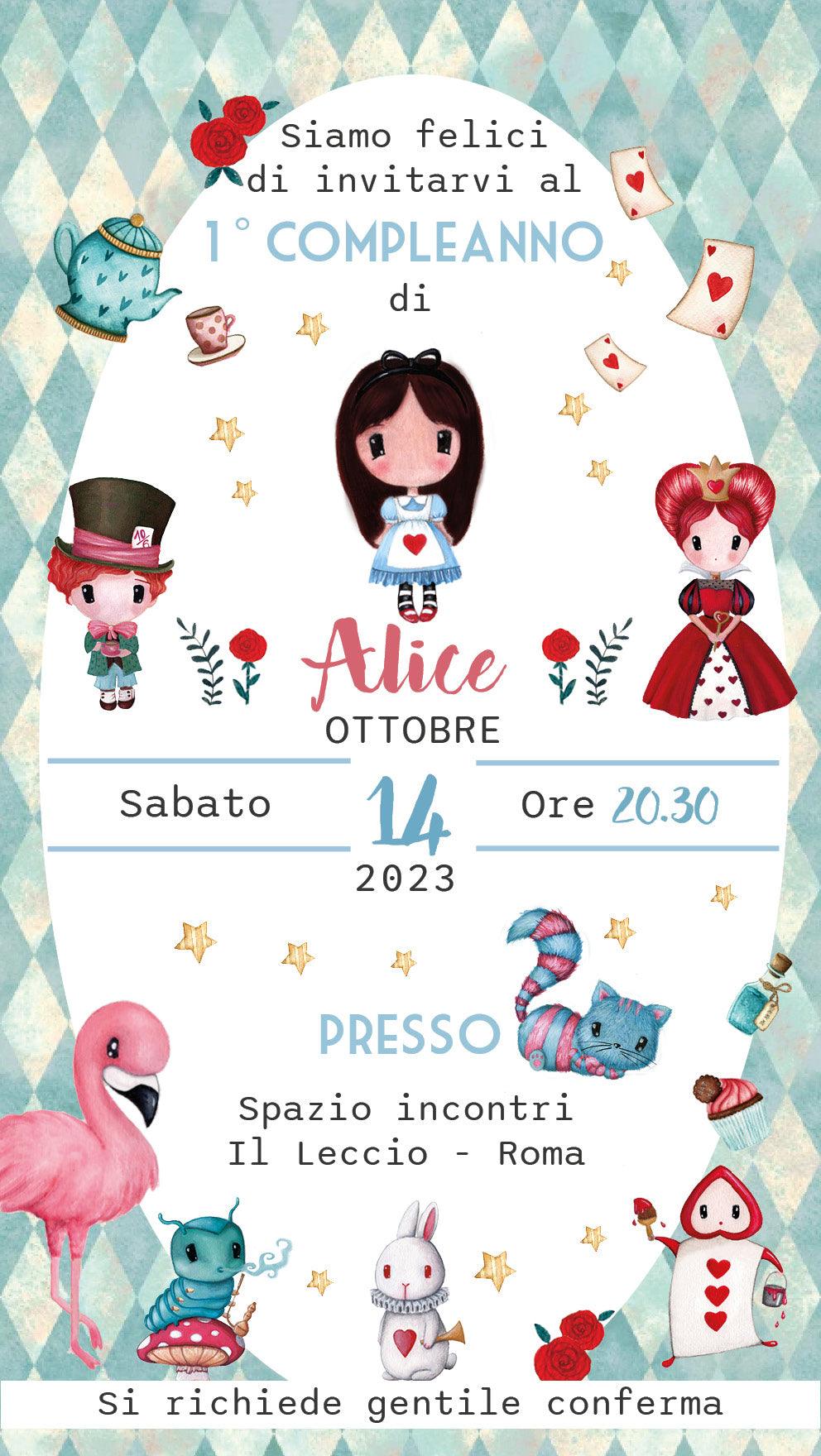 invito digitale alice nel paese delle meraviglie