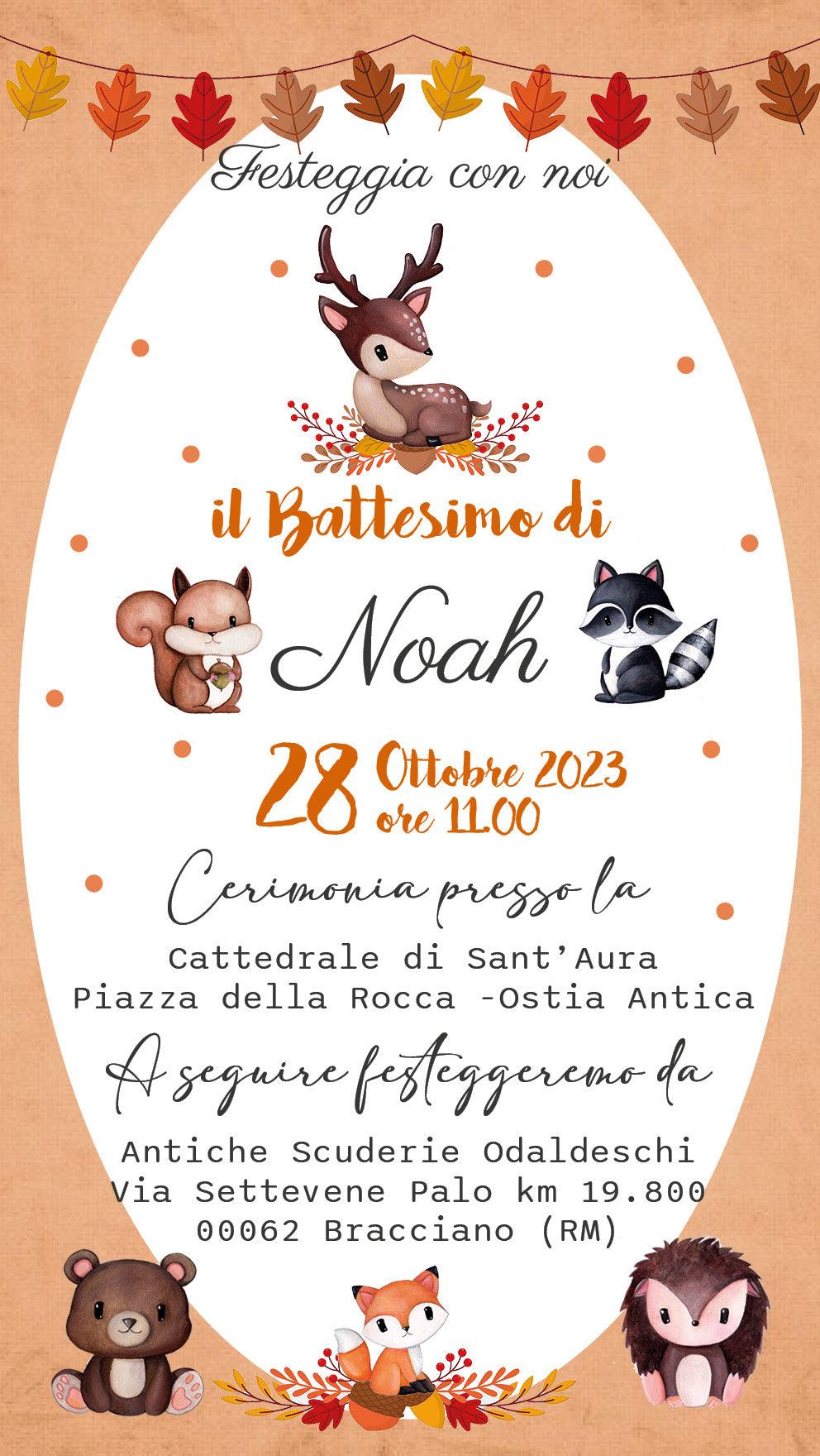 invito digitale animaletti del bosco 