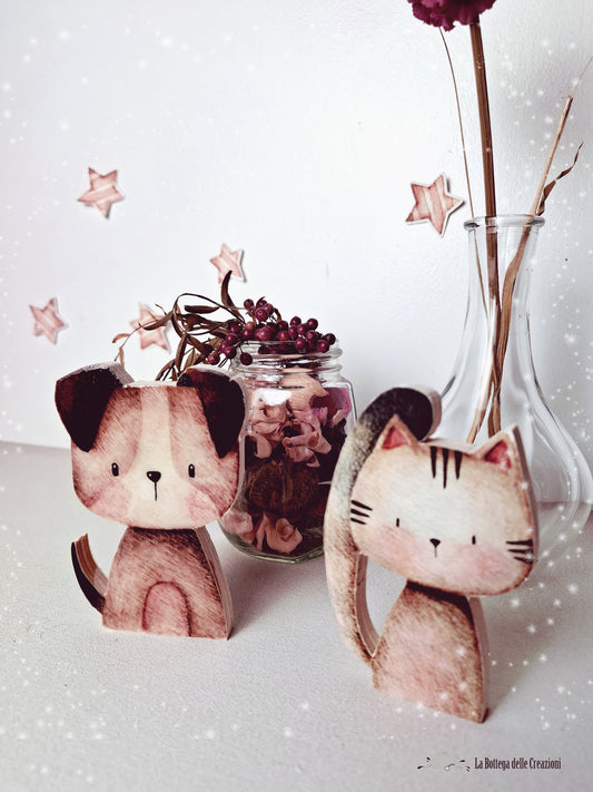 SAGOME in legno CANE e GATTO