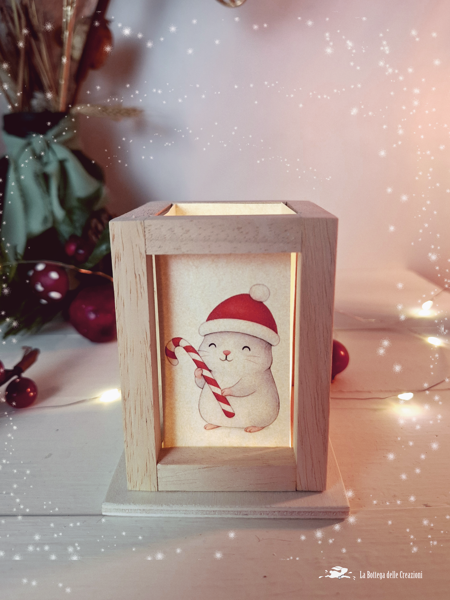 Lanterne in legno LED Natale