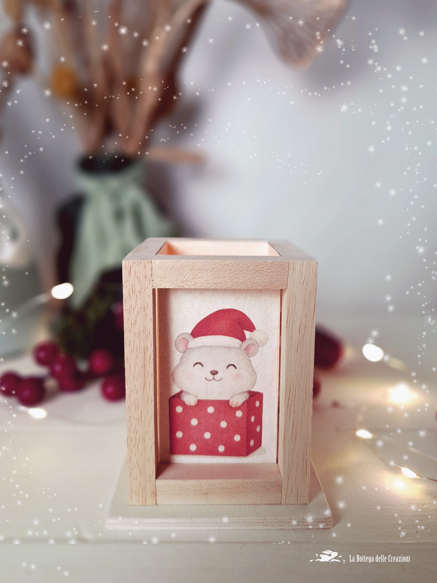 Lanterne in legno LED Natale