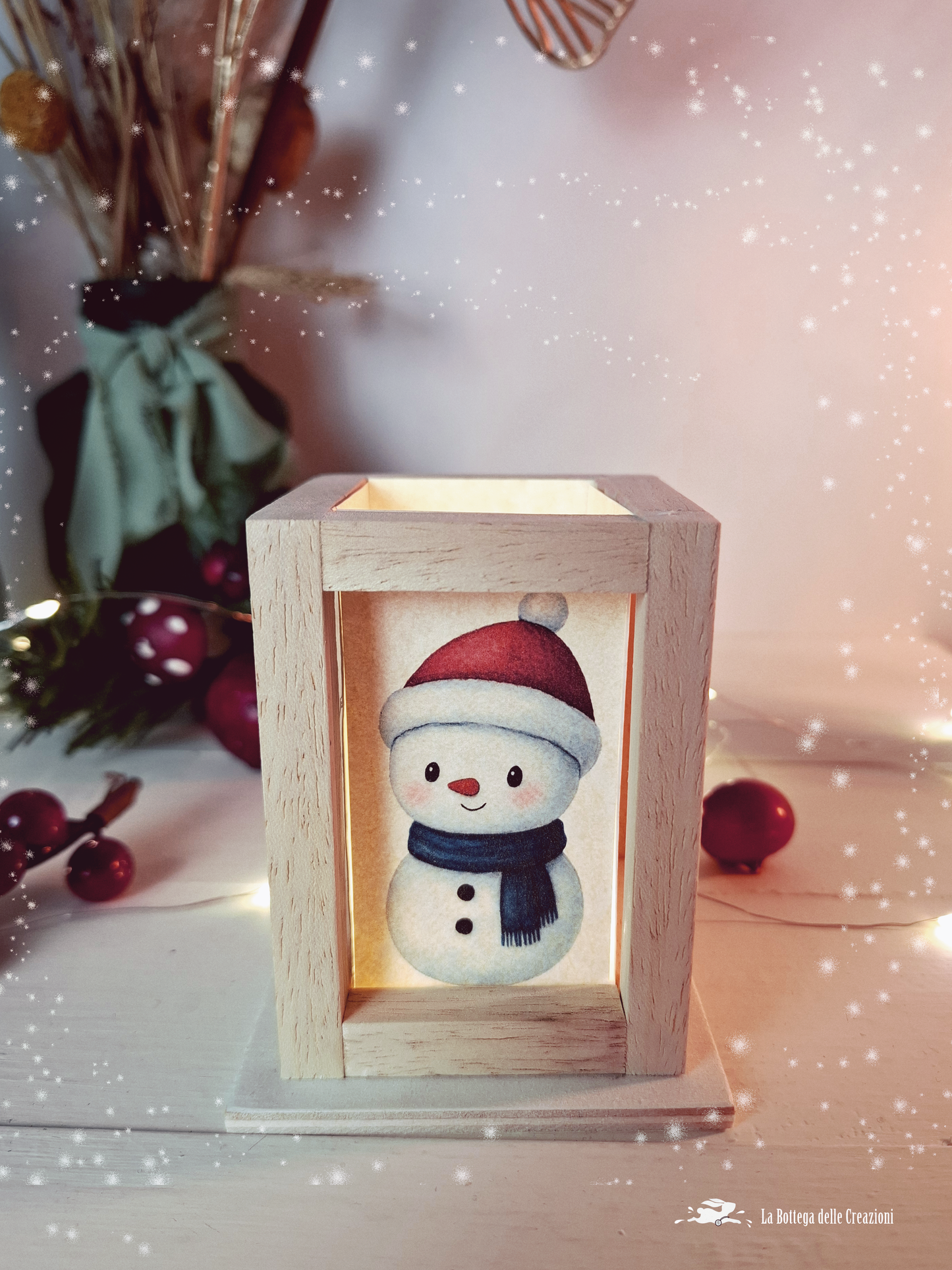 Lanterne in legno LED Natale