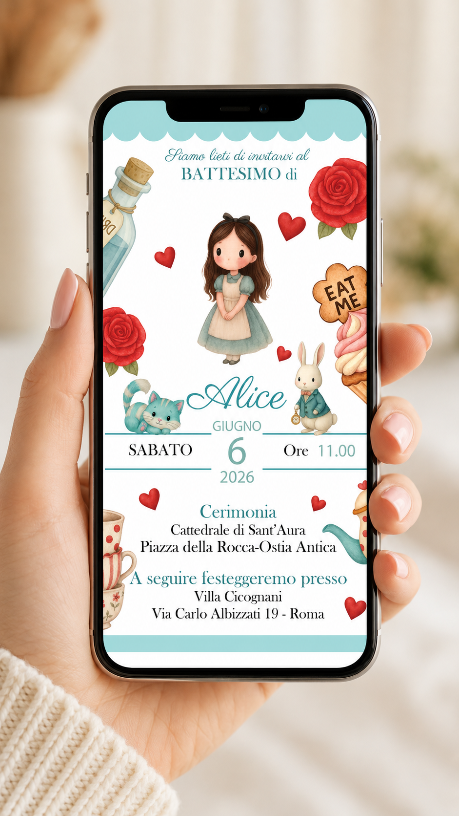 Invito Digitale Alice nel Paese delle Meraviglie
