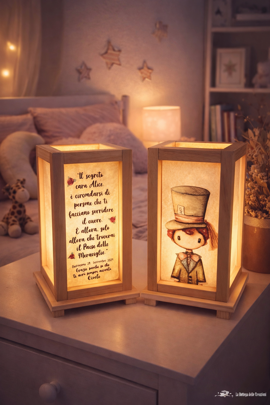 Wooden Lamps Alice in Wonderland 
