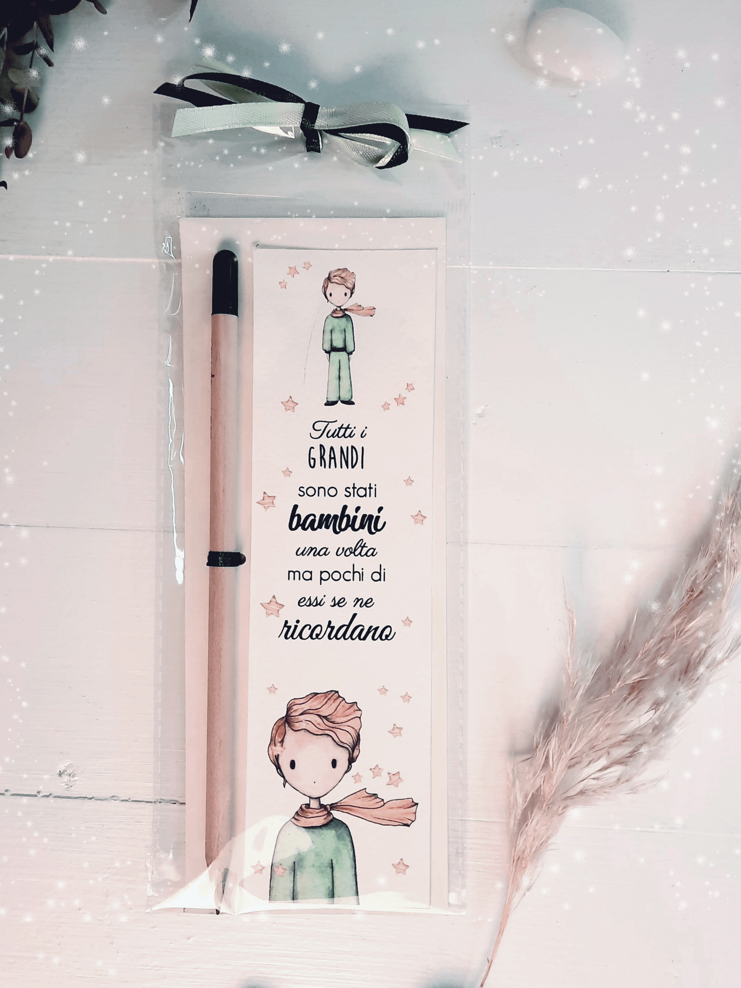 Segnalibro Battesimo Piccolo Principe - Personalizzati, 30 Pezzi, Cartoncino 300gr, Con Foro - Foto 2