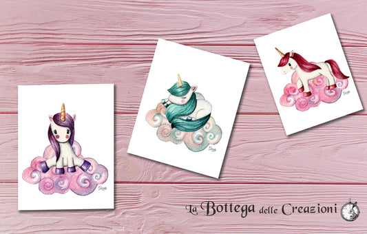 Stampe Illustrazioni Unicorni La Bottega delle Creazioni