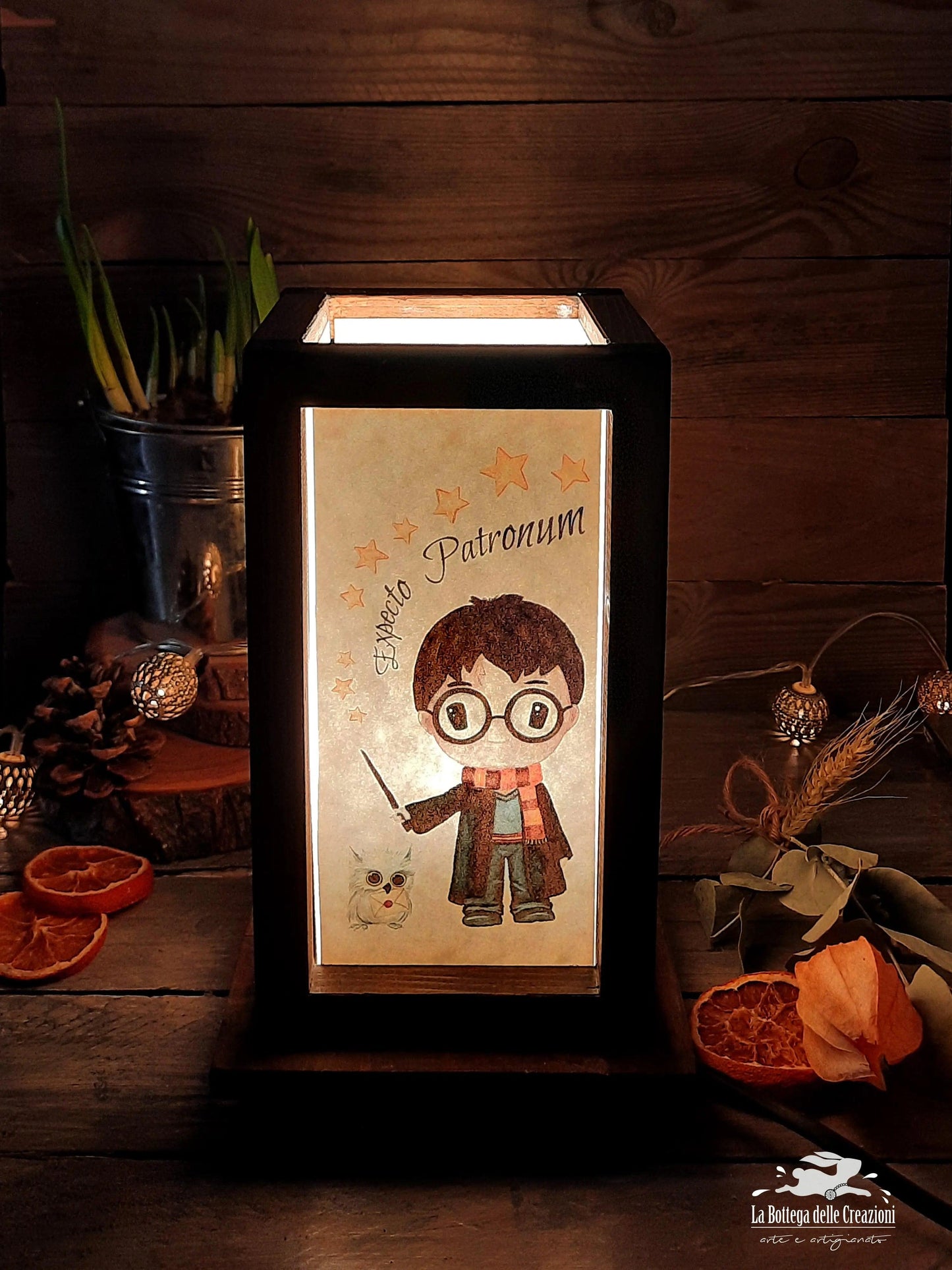 Lampade Elettriche in Legno "Harry Potter"