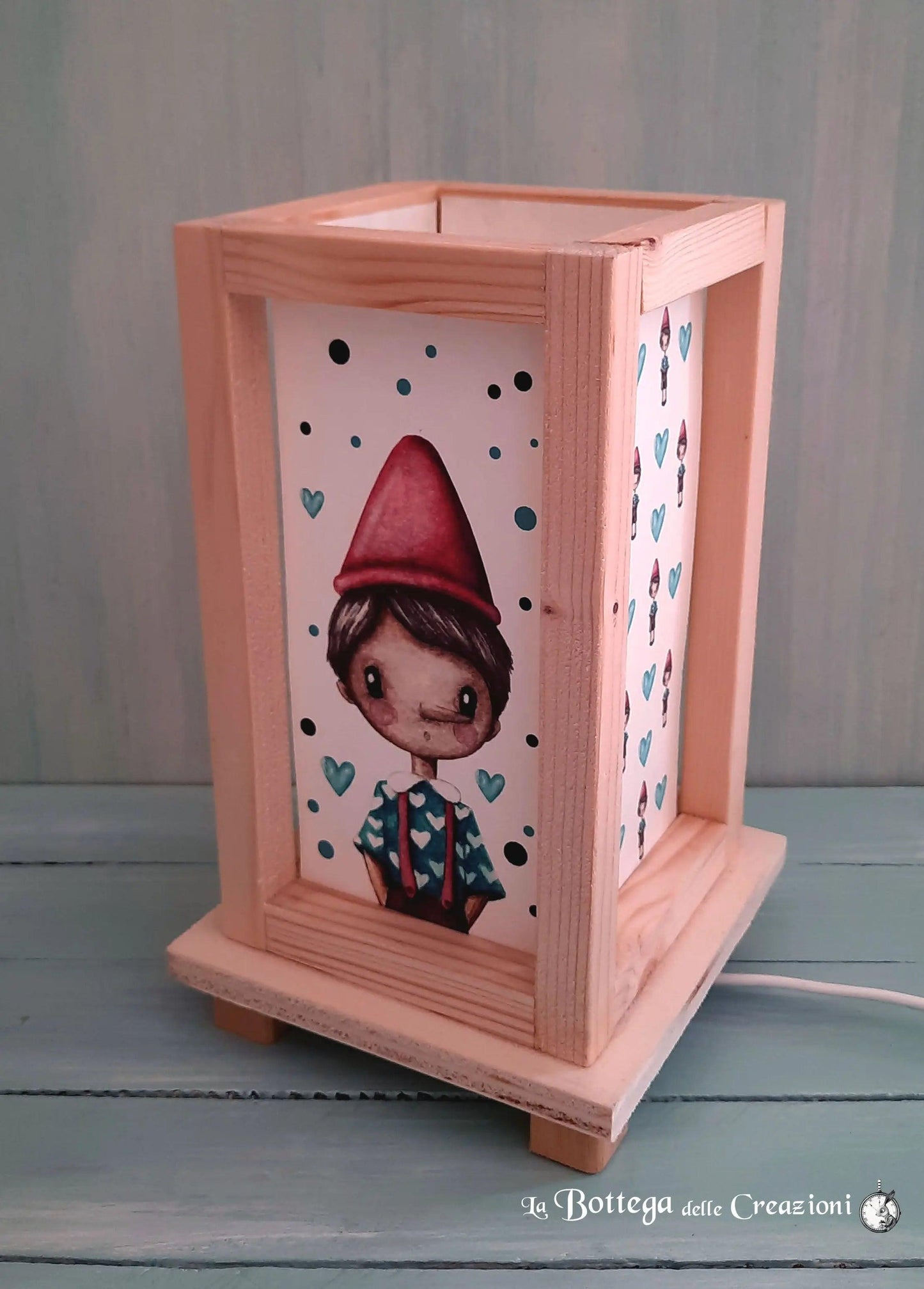 Lampade Elettriche in Legno "Pinocchio"