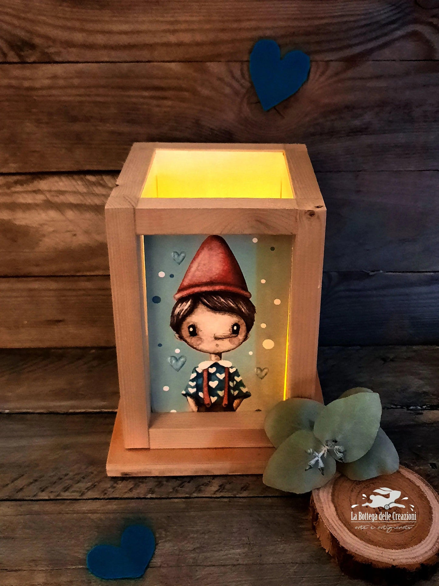 Lanterne in legno a LED "Pinocchio"