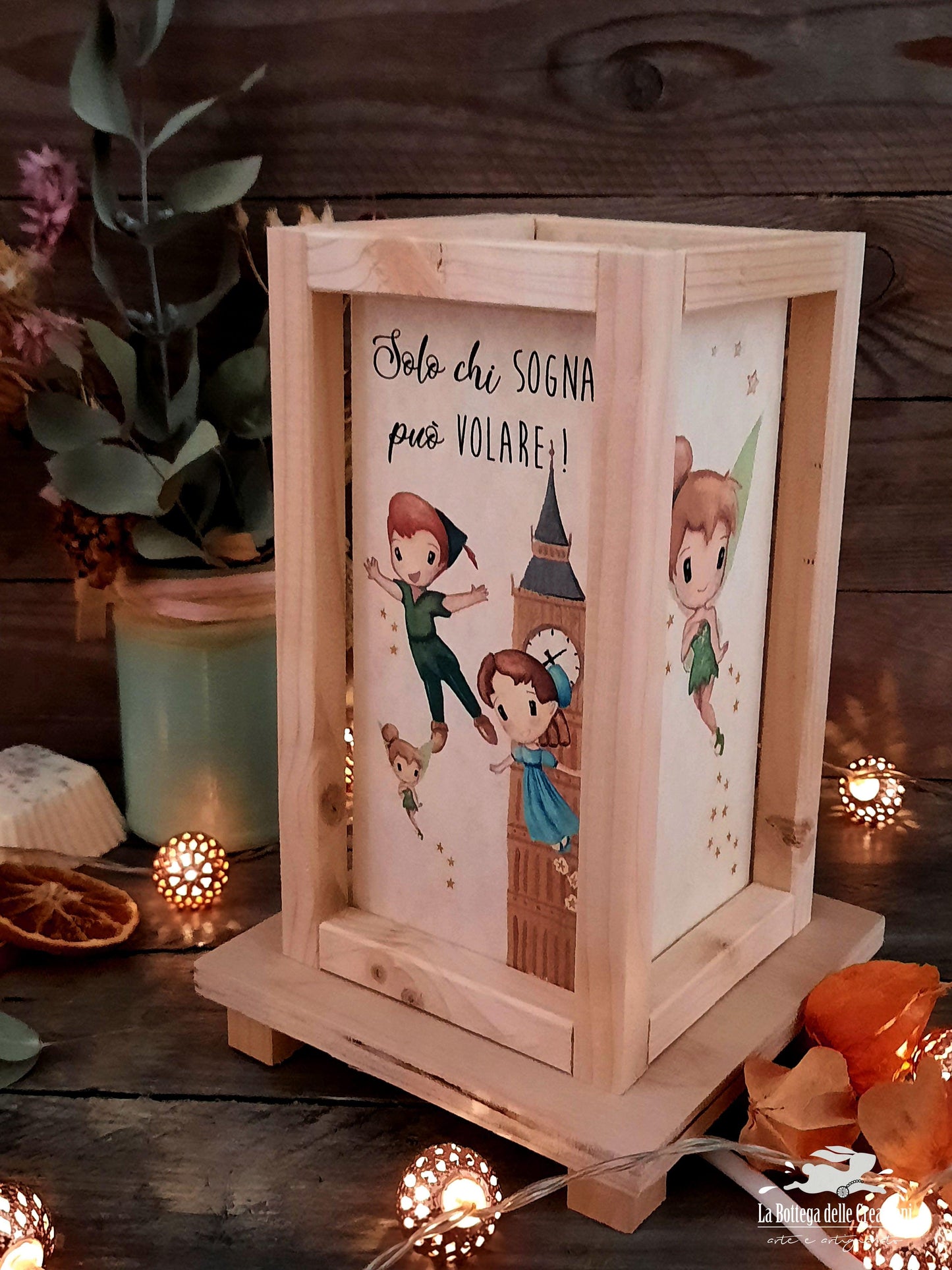 Lampade Elettriche in Legno "Peter Pan" La Bottega delle Creazioni