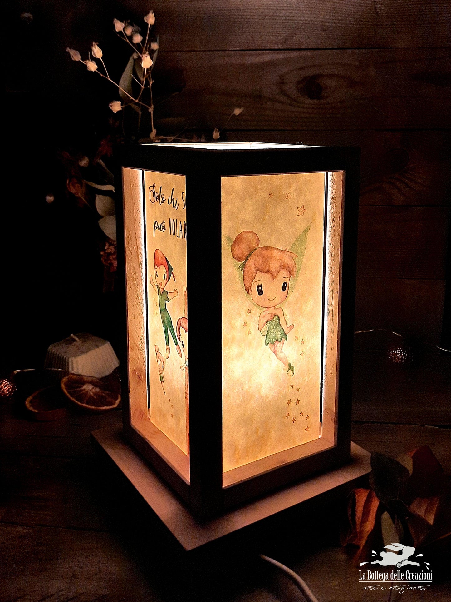 Lampade Elettriche in Legno "Peter Pan" La Bottega delle Creazioni