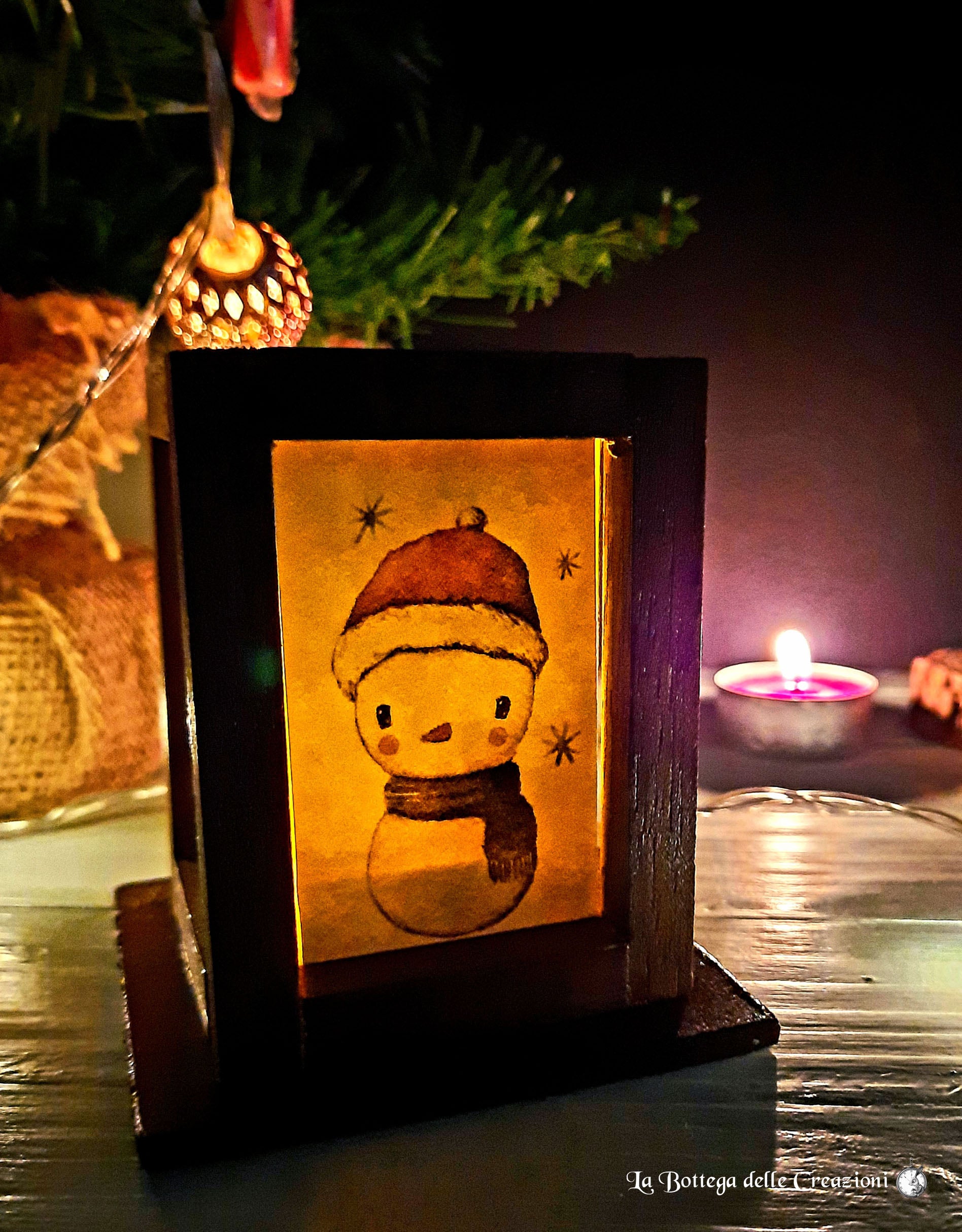 Lanterne in legno LED Natale